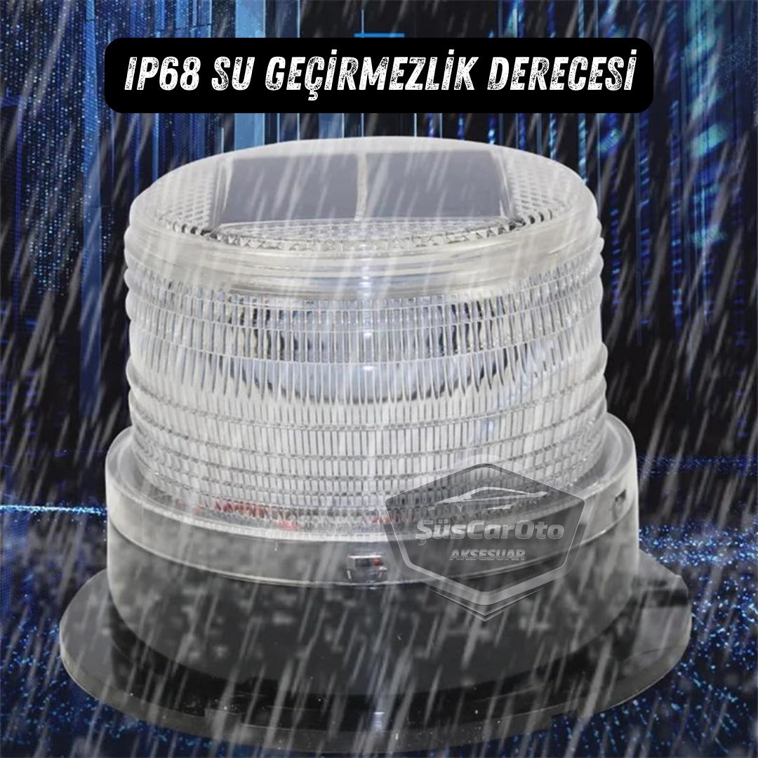 Lámpara de techo estroboscópica magnética solar redonda, tipo Off Road, para ambulancia, bomberos, rescate, baliza estroboscópica, impermeable, naranja, inalámbrica