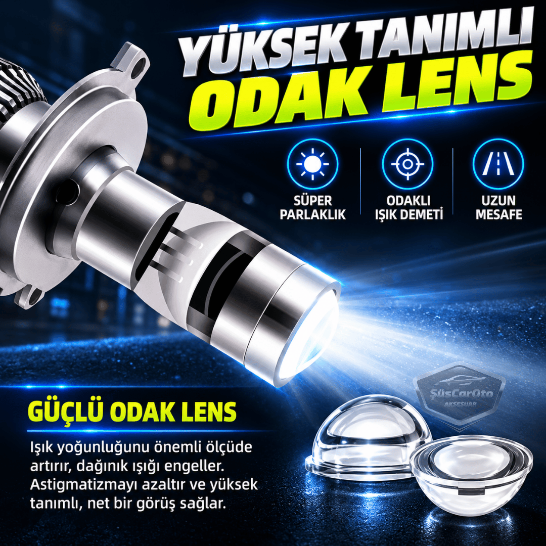 H11 Lazer Mercekli Far Ampulü Ufuk Çizgili Otomobil Araç Motosiklet Uyumlu Profesyonel Mini Projektör LED Beyaz Led Xenon Lamba 8200LM Şimşek Etkili Uzun Kısa 2 Adet 9/32v 70W