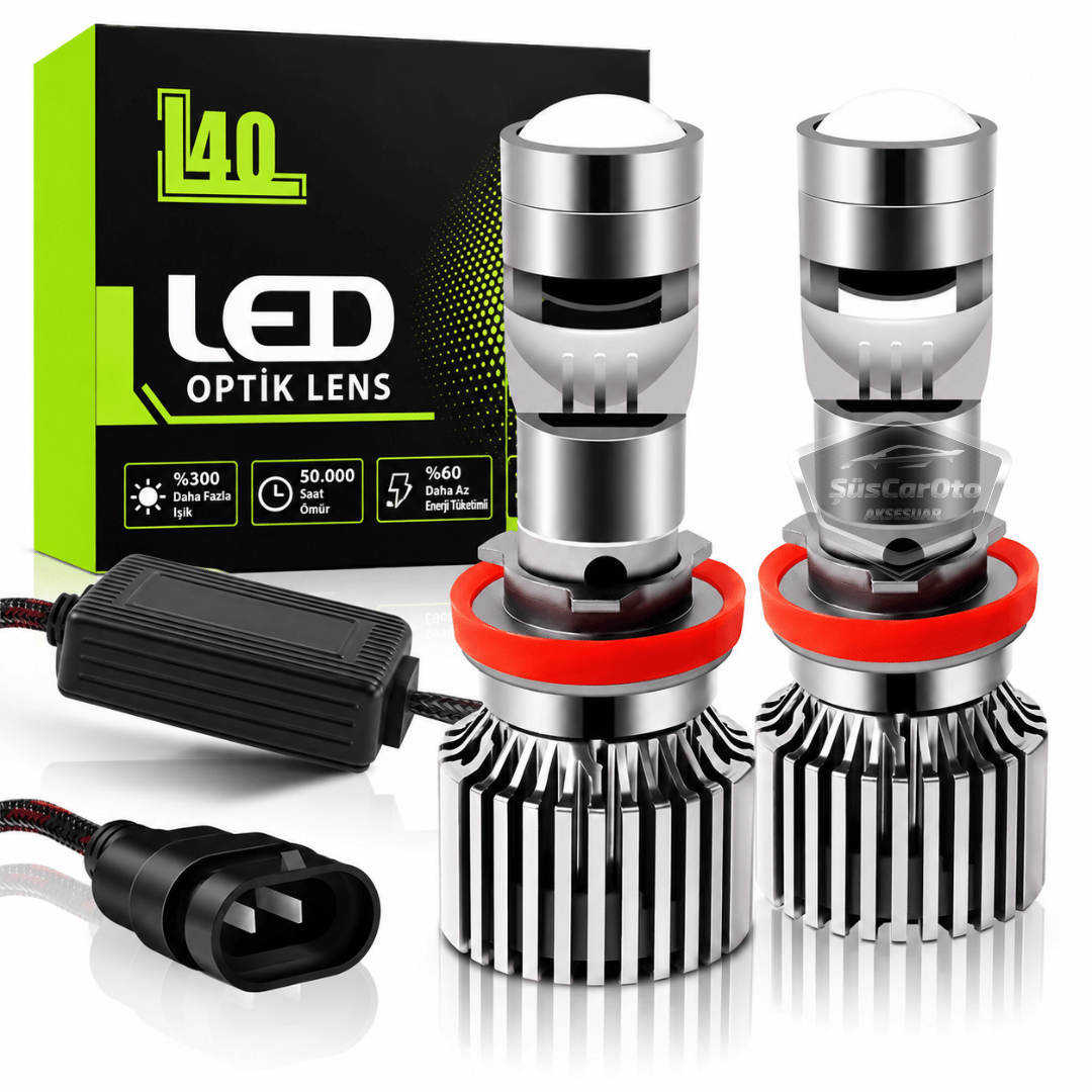 H11 Lazer Mercekli Far Ampulü Ufuk Çizgili Otomobil Araç Motosiklet Uyumlu Profesyonel Mini Projektör LED Beyaz Led Xenon Lamba 8200LM Şimşek Etkili Uzun Kısa 2 Adet 9/32v 70W