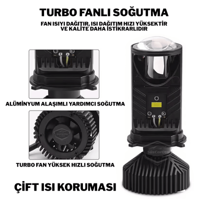 H4 Lazer Mercekli Far Ampulü Ufuk Çizgili Otomobil Araç Motosiklet Uyumlu Profesyonel Mini Projektör LED Beyaz Led Xenon Lamba Şimşek Etkili Uzun Kısa 2 Adet 9/36v