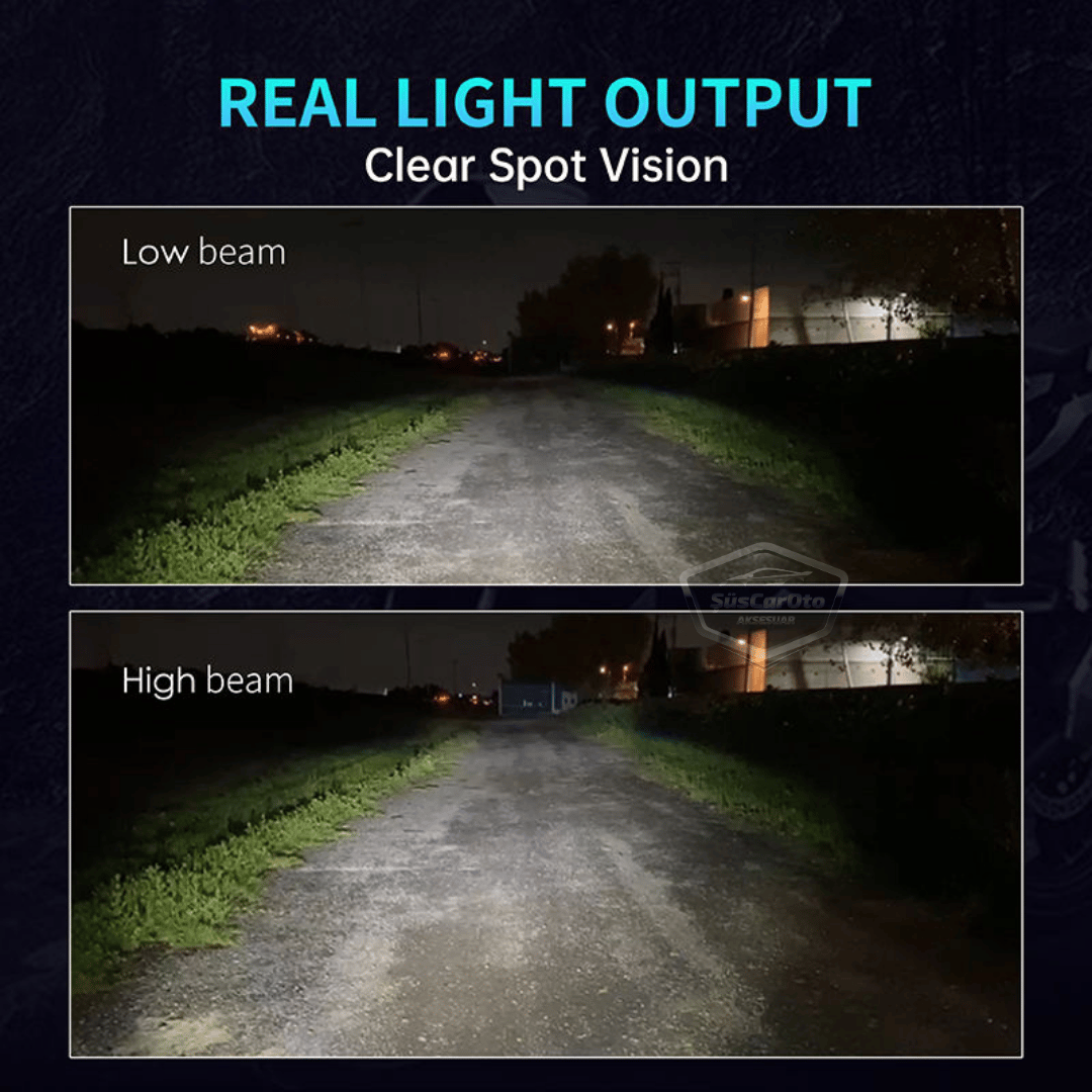 H4 Lazer Mercekli Ufuk Çizgili Far Ampulü Otomobil Araç Motosiklet Uyumlu Profesyonel Mini Projektör LED Beyaz Led Xenon Lamba Şimşek Etkili Uzun Kısa 2 Adet 40w 12/24v