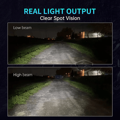 H4 Lazer Mercekli Ufuk Çizgili Far Ampulü Otomobil Araç Motosiklet Uyumlu Profesyonel Mini Projektör LED Beyaz Led Xenon Lamba Şimşek Etkili Uzun Kısa 2 Adet 40w 12/24v