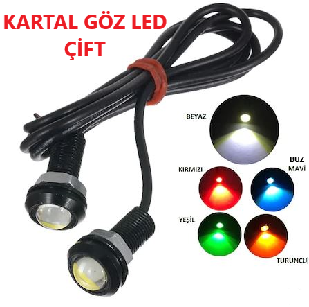 Par de luces LED de ojo de águila para debajo del espejo, luz diurna, azul hielo-naranja-blanco