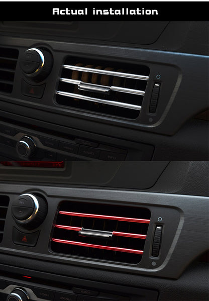 Conjunto de tiras decorativas para rejilla de ventilación del aire acondicionado interior del coche