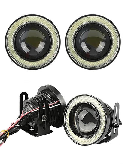 Faro antiniebla Angel con lente universal de metal impermeable de 76 mm con ojos de ángel azules