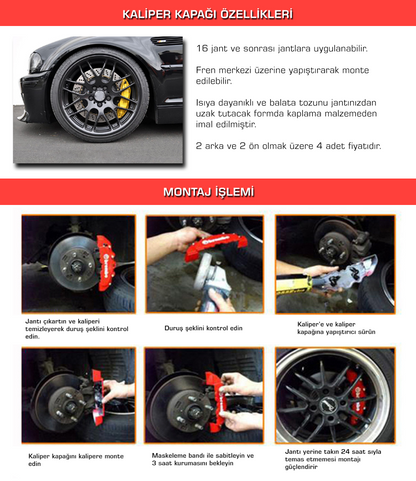 Juego de 4 fundas universales para pinzas de freno Brembo de 17'' y más, azules