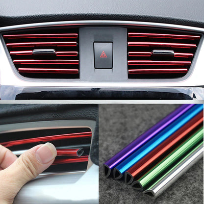 Conjunto de tiras decorativas para rejilla de ventilación del aire acondicionado interior del coche