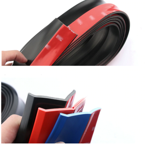 SAMURAI Labio de parachoques delantero Ez Lip de color flexible suave con pegamento 3M, 2,5 m, azul