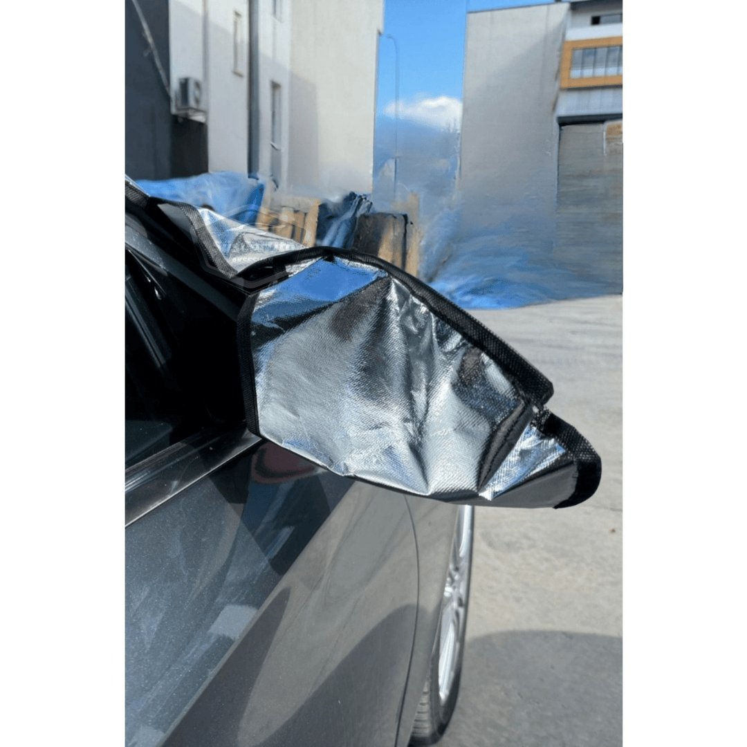 Lona para parabrisas adecuada para todos los vehículos, tienda de campaña con espejo, anticongelante y protector para cristales de coche, lona de nieve, anticongelante, impermeable, 155 x 90 cm, KTA NKT824