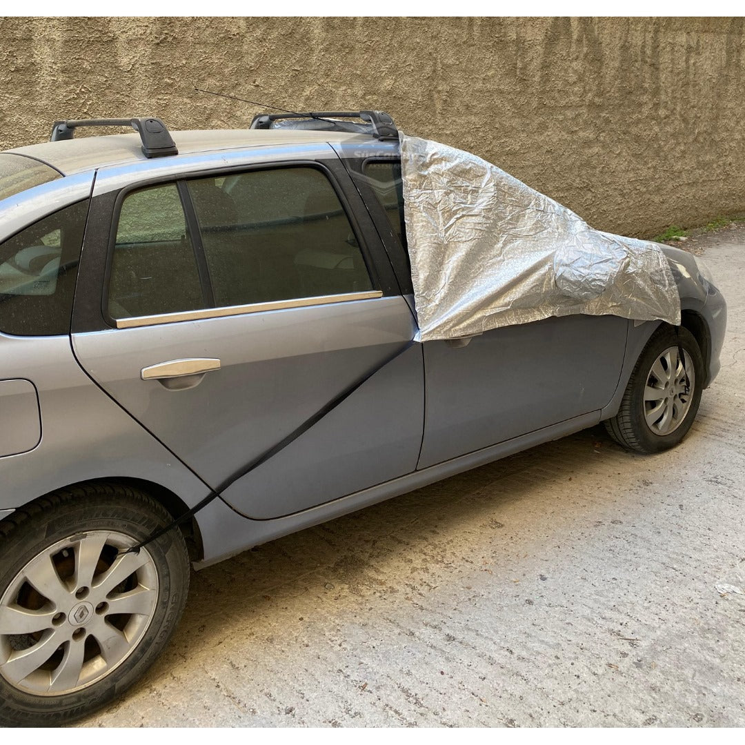 Lona delantera y lateral para todo tipo de vehículos, lona para tienda de campaña que se adapta a los espejos, lona anticongelante y protectora para ventanas de vehículos, cubierta de nieve para ventanas, lona de hielo, parasol impermeable con bolsa roja