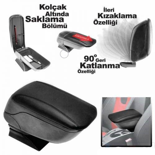 Apoyabrazos deslizante universal para coche, importado, negro