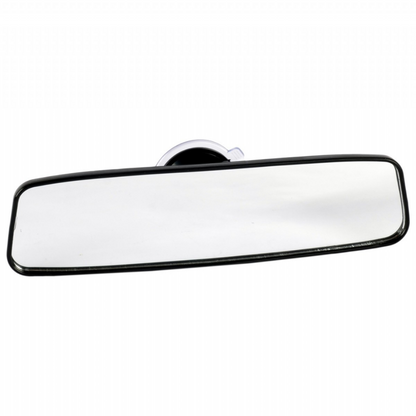 Espejo retrovisor negro con marco universal para cualquier vehículo, 55 mm x 200 mm, con ventosa, espejo interior adicional
