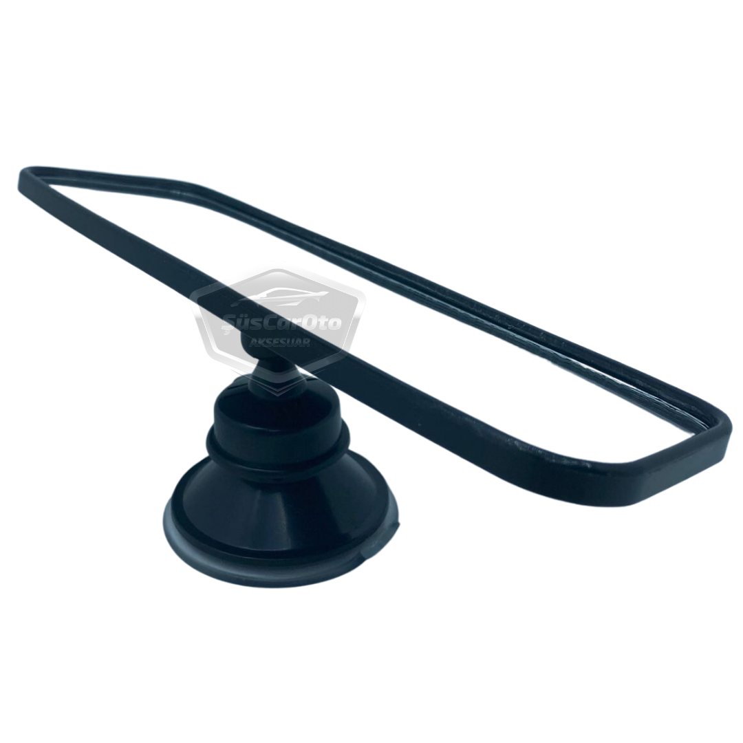 Espejo retrovisor negro con marco universal para cualquier vehículo, 55 mm x 200 mm, con ventosa, espejo interior adicional