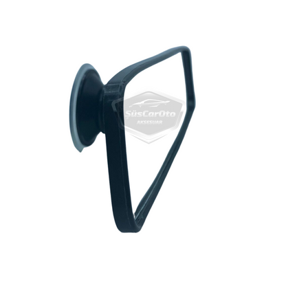 Espejo retrovisor negro con marco de 60 mm x 240 mm con ventosa para coche, interior, adicional, universal