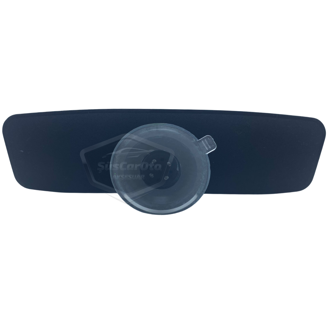Espejo retrovisor negro con marco de 60 mm x 240 mm con ventosa para coche, interior, adicional, universal