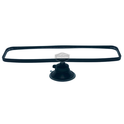 Espejo retrovisor negro con marco de 60 mm x 240 mm con ventosa para coche, interior, adicional, universal