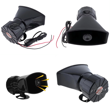 Sirena universal para coche con función de grabación y reproducción de sonido, 3 tonos de sirena diferentes, sirena de policía potente, megáfono con micrófono, bocina de 12 V 100 W ONSR25