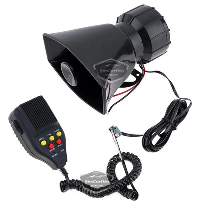 Sirena universal para coche con función de grabación y reproducción de sonido, 3 tonos de sirena diferentes, sirena de policía potente, megáfono con micrófono, bocina de 12 V 100 W ONSR25
