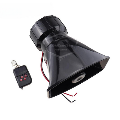 Sirena universal con mando a distancia adaptable a cualquier vehículo, 8 sonidos de sirena diferentes, bocina potente de policía, 12V 100W