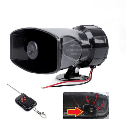 Sirena universal con mando a distancia adaptable a cualquier vehículo, 8 sonidos de sirena diferentes, bocina potente de policía, 12V 100W