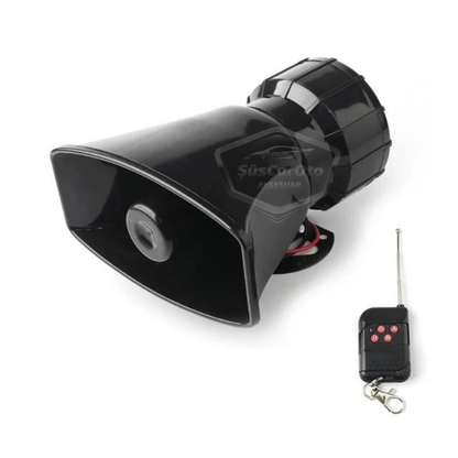Sirena universal con mando a distancia adaptable a cualquier vehículo, 8 sonidos de sirena diferentes, bocina potente de policía, 12V 100W