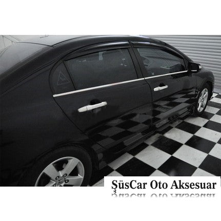 Honda Civic 2006-2011 Sedán Embellecedor Cromado de Ventana 4 Puertas 6 Piezas Acero Inoxidable