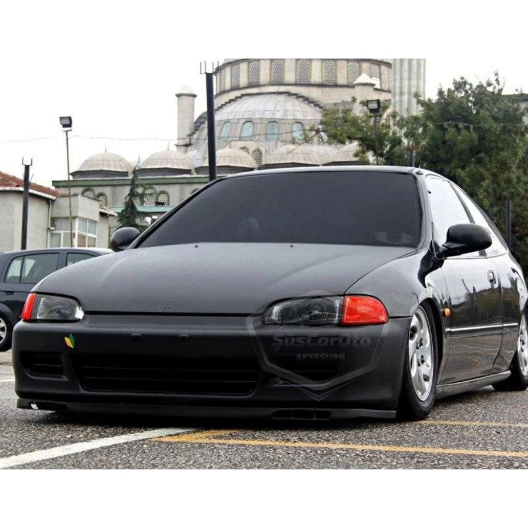 Honda Civic EG 1991-1995 Lip de Laguna Universal Flexible Delantero 2 Piezas para Parachoques Spoiler Delantero