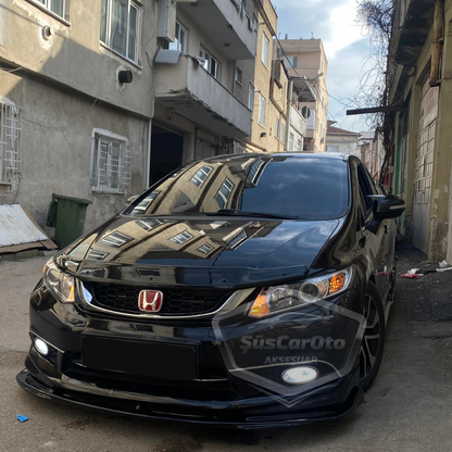 Honda Civic FB7 2012-2016 Cubierta de espejo de murciélago Batman Piano Black ABS Plástico