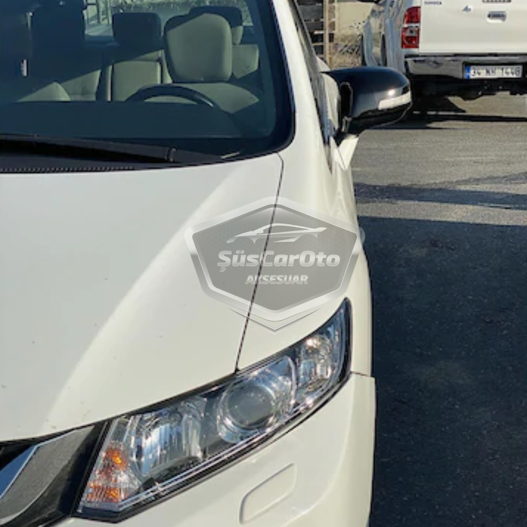 Honda Civic FB7 2012-2016 Cubierta de espejo de murciélago Batman Piano Black ABS Plástico