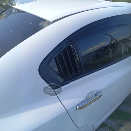Honda Civic FB7 2012-2016 Compatible Rejilla de Ventana Trasera Visor de Ventana Trasera Ventilación Derecha Izquierda Juego Negro Brillante