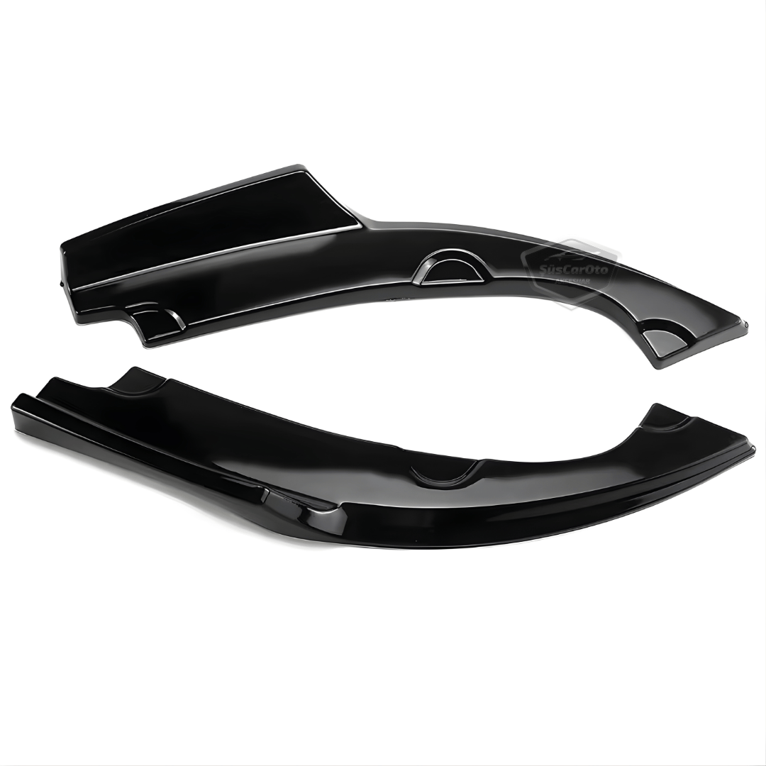 Honda Civic FC5 2016-2021 Araca Özel Parlak Siyah Arka Çıkıntılı Flap Kanatlı Arka Ek ABS Plastik Piano Black Arka Tampon Bıçak