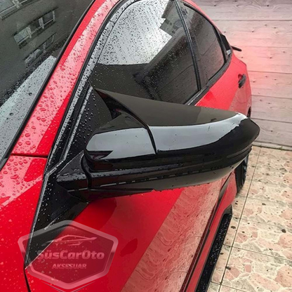 Honda Civic FC5 FK7 2016-2021 Tapa de Espejo Murciélago Batman Negro Piano Plástico ABS