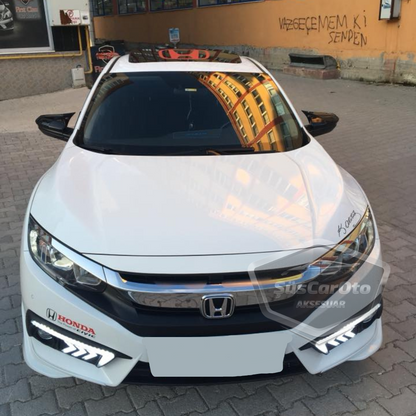 Honda Civic FC5 FK7 2016-2021 Tapa de Espejo Murciélago Batman Negro Piano Plástico ABS