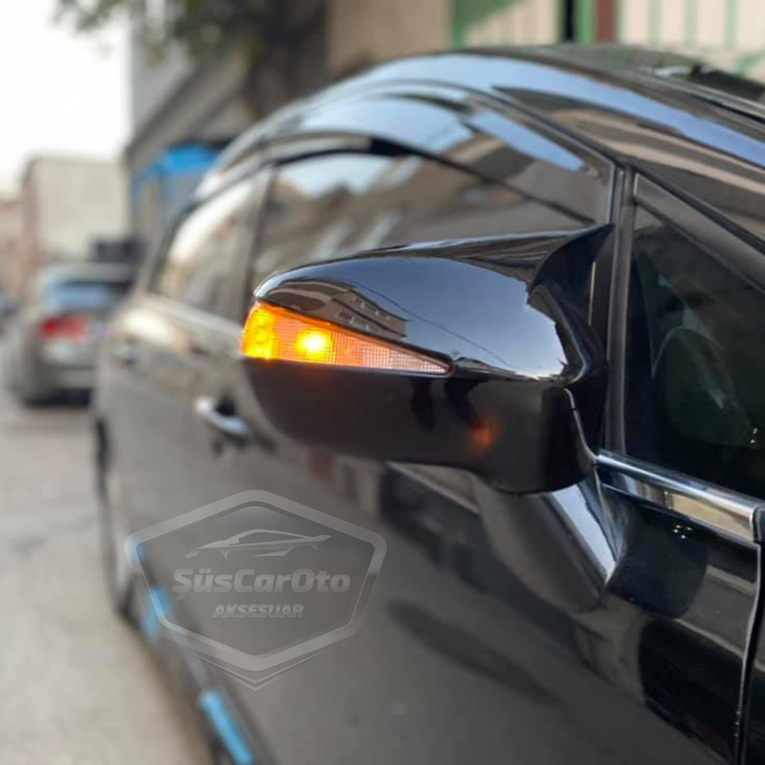 Honda Civic FD6 2006-2011 Carcasa de espejo estilo Batman de plástico ABS negro piano