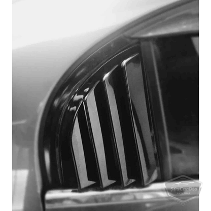 Honda Civic FD6 2006-2011 Rejilla Ventana Trasera Mariposa Compatible Visor Ventana Trasera Mariposa Ventilación Conjunto Derecho Izquierdo Negro Brillante