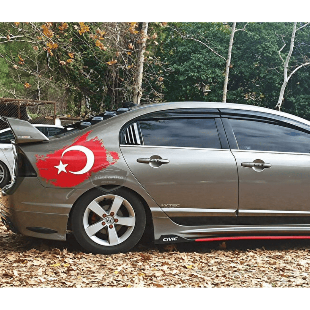 Honda Civic FD6 2006-2011 Rejilla Ventana Trasera Mariposa Compatible Visor Ventana Trasera Mariposa Ventilación Conjunto Derecho Izquierdo Negro Brillante
