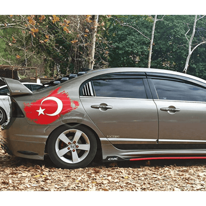 Honda Civic FD6 2006-2011 Rejilla Ventana Trasera Mariposa Compatible Visor Ventana Trasera Mariposa Ventilación Conjunto Derecho Izquierdo Negro Brillante