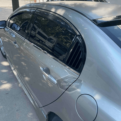 Honda Civic FD6 2006-2011 Rejilla Ventana Trasera Mariposa Compatible Visor Ventana Trasera Mariposa Ventilación Conjunto Derecho Izquierdo Negro Brillante