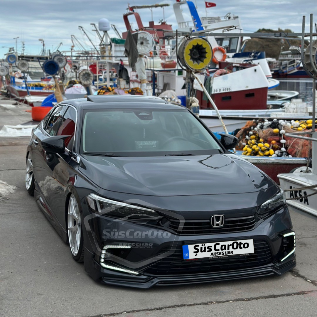 Cubiertas de espejo Batman Bat compatibles con Honda Civic FE 2022 en adelante, plástico ABS negro piano