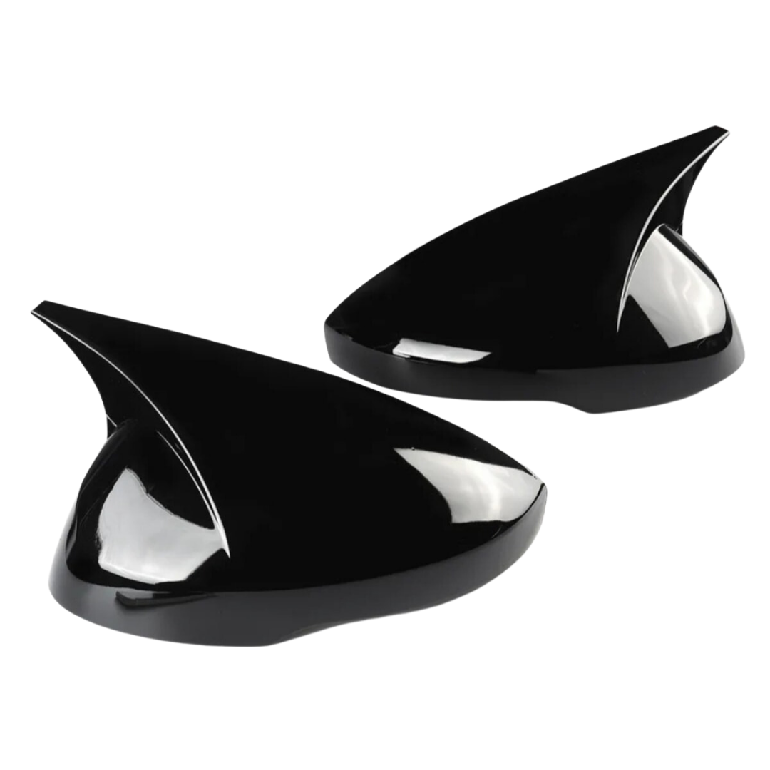 Cubiertas de espejo Batman Bat compatibles con Honda Civic FE 2022 en adelante, plástico ABS negro piano