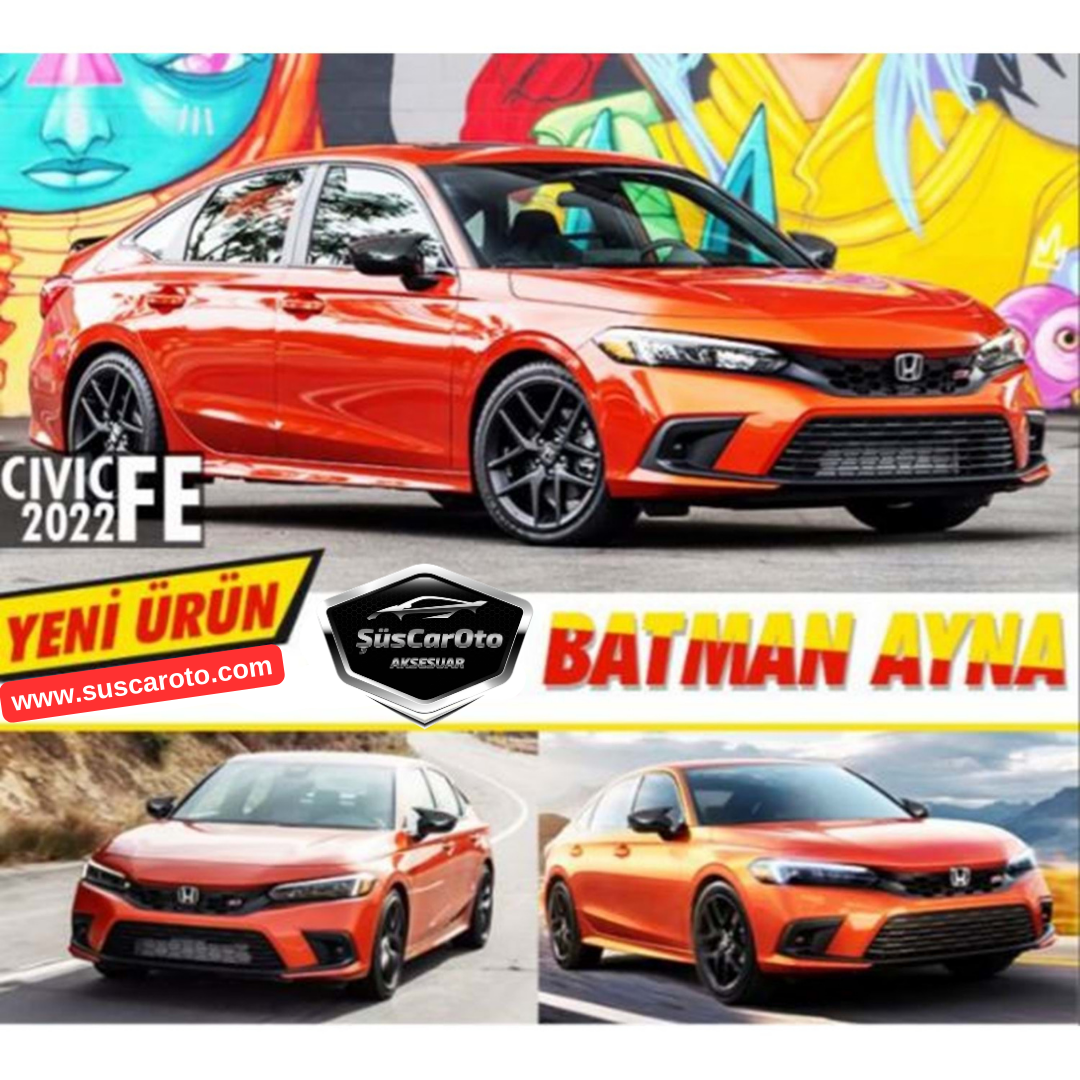 Cubiertas de espejo Batman Bat compatibles con Honda Civic FE 2022 en adelante, plástico ABS negro piano
