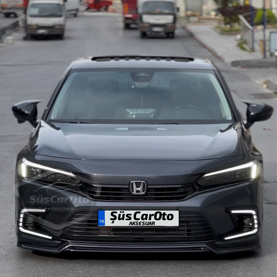 Cubiertas de espejo Batman Bat compatibles con Honda Civic FE 2022 en adelante, plástico ABS negro piano