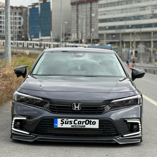 Cubiertas de espejo Batman Bat compatibles con Honda Civic FE 2022 en adelante, plástico ABS negro piano