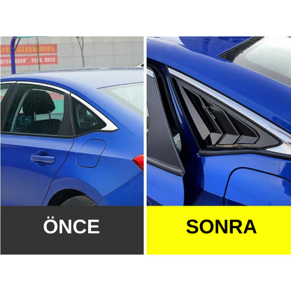 Rejilla de ventanilla para Honda Civic Fe1 2022 en adelante, visera de ventanilla, rejillas de ventilación, kit derecho e izquierdo, negro brillante