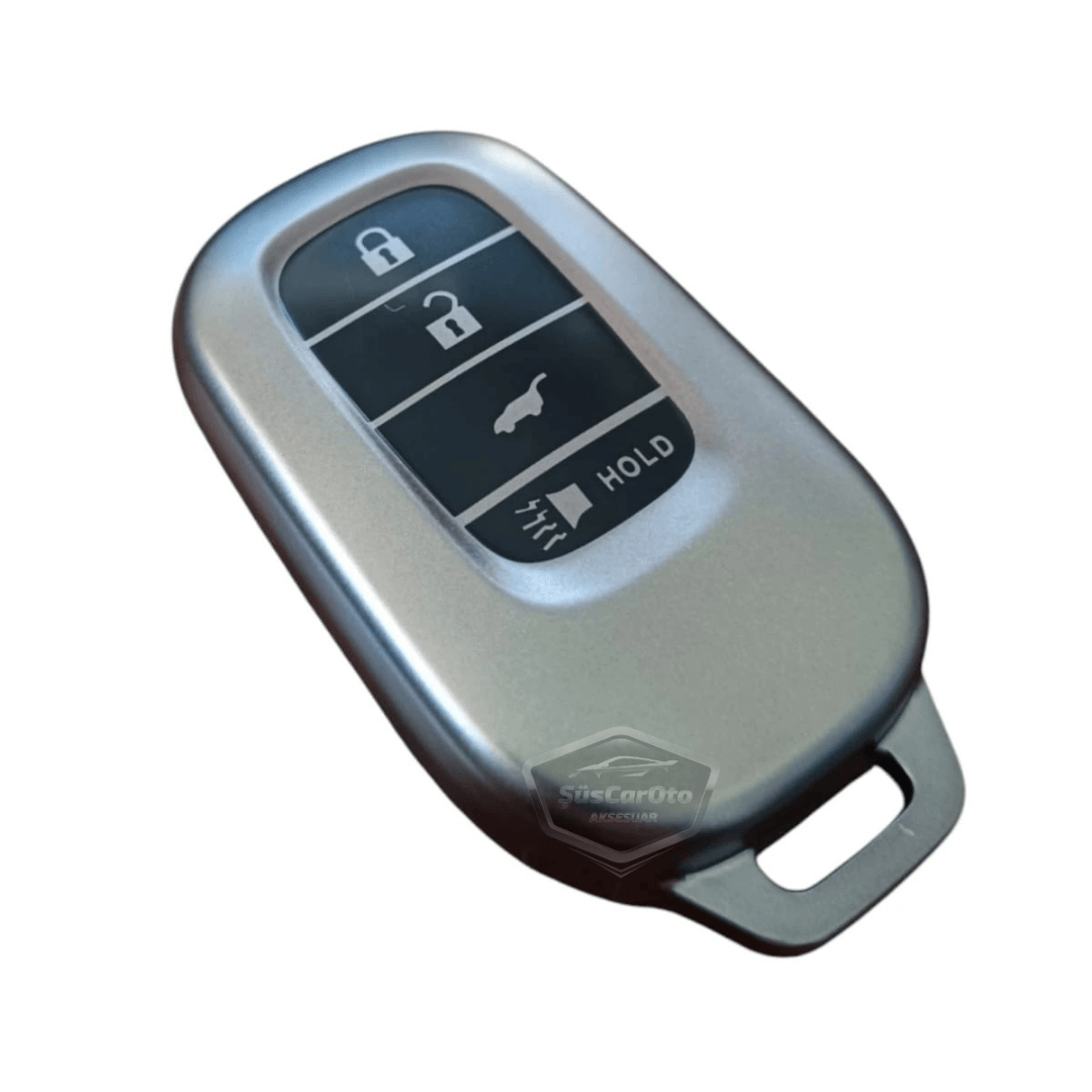 Funda de silicona para llave Honda Civic FE1 Accord CR-V HR-V ZR-V Carcasa de llave de coche absorbente de golpes Llavero gris titanio oscuro PNT114