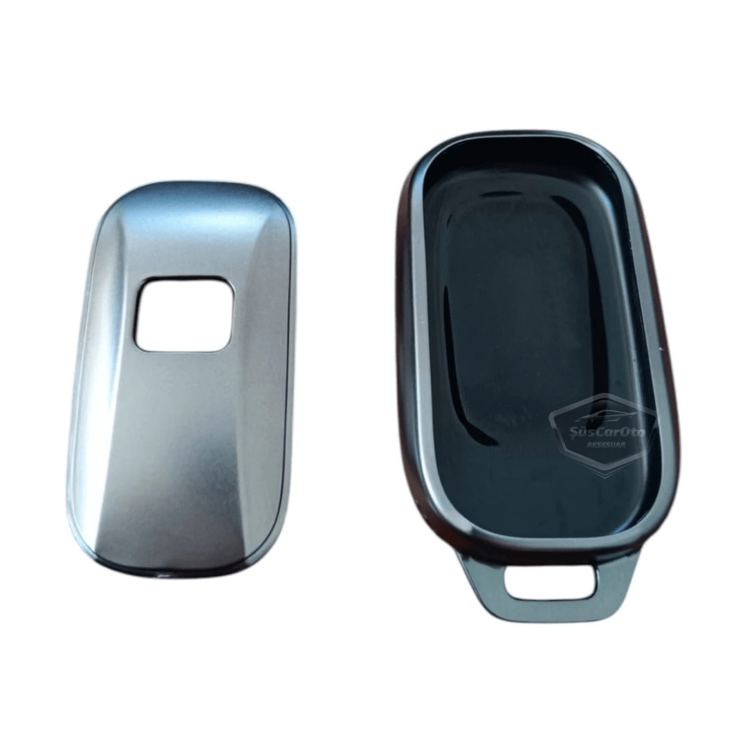Funda de silicona para llave Honda Civic FE1 Accord CR-V HR-V ZR-V Carcasa de llave de coche absorbente de golpes Llavero gris titanio oscuro PNT114