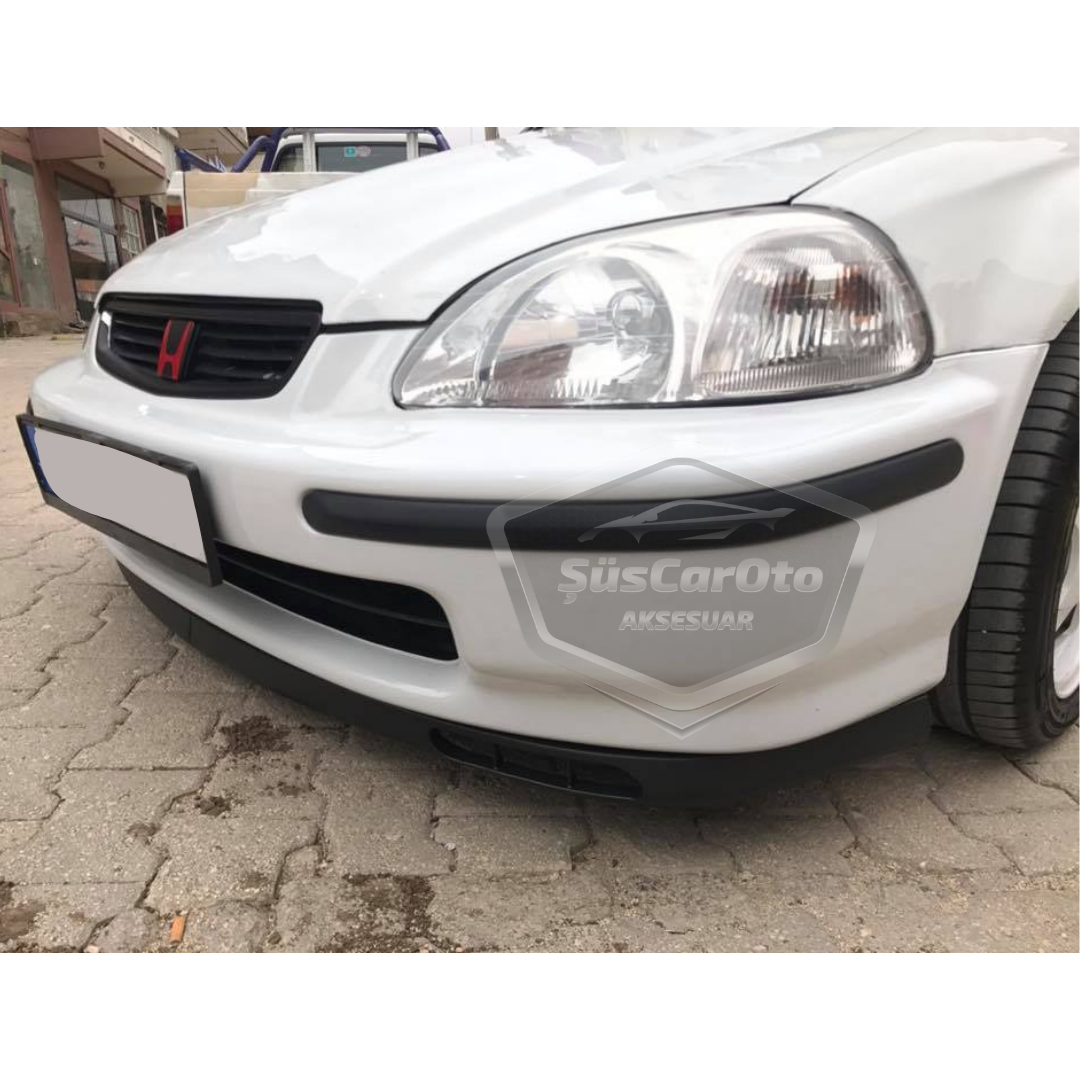 Honda Civic İES EK EJ 1996-2000 Universal Laguna Lip Flexible Spoiler Delantero 2 Piezas Bajo Parachoques Lengüeta Deflector Faldón Lateral Adicional