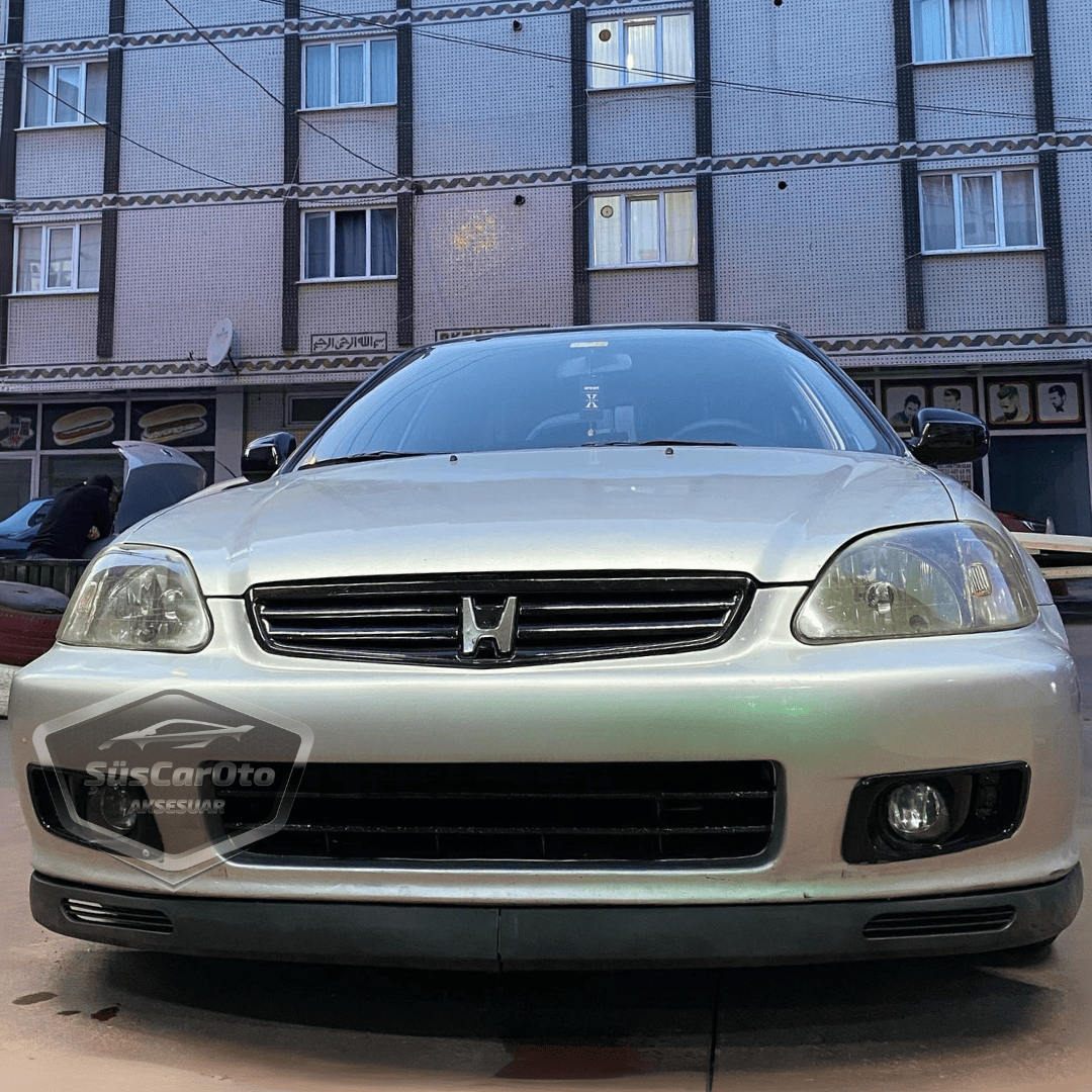 Labio universal V2 Laguna compatible con Honda Civic IES EK EJ 1996-2000, labio flexible delantero, 2 piezas, alerón delantero, faldón de barro debajo del parachoques