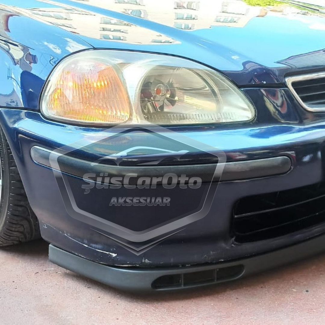 Honda Civic İES EK EJ 1996-2000 Universal Laguna Lip Flexible Spoiler Delantero 2 Piezas Bajo Parachoques Lengüeta Deflector Faldón Lateral Adicional