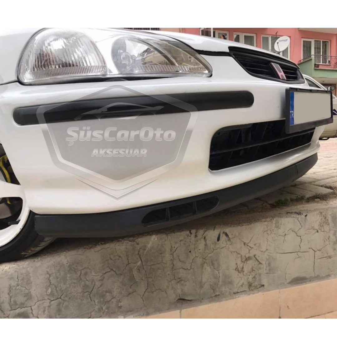 Honda Civic İES EK EJ 1996-2000 Universal Laguna Lip Flexible Spoiler Delantero 2 Piezas Bajo Parachoques Lengüeta Deflector Faldón Lateral Adicional